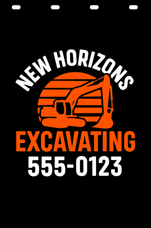 Custom Two-Color Semi-Truck, Work Truck, Box Truck Mud Flaps | Create Your Own Mud Flaps | Add Your Own Logo Or Text | Custom Mud Flap Template Designs | Mud Flaps For Compliance & Business Growth