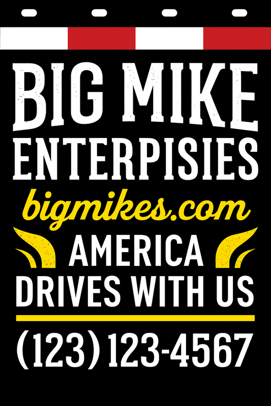 Custom Two-Color Semi-Truck, Work Truck, Box Truck Mud Flaps | Create Your Own Mud Flaps | Add Your Own Logo Or Text | Custom Mud Flap Template Designs | Mud Flaps For Compliance & Business Growth