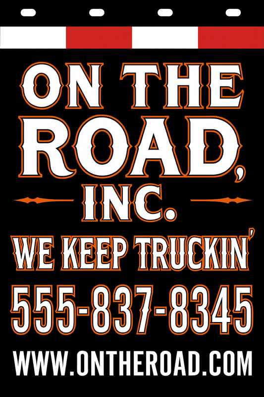 Custom Two-Color Semi-Truck, Work Truck, Box Truck Mud Flaps | Create Your Own Mud Flaps | Add Your Own Logo Or Text | Custom Mud Flap Template Designs | Mud Flaps For Compliance & Business Growth