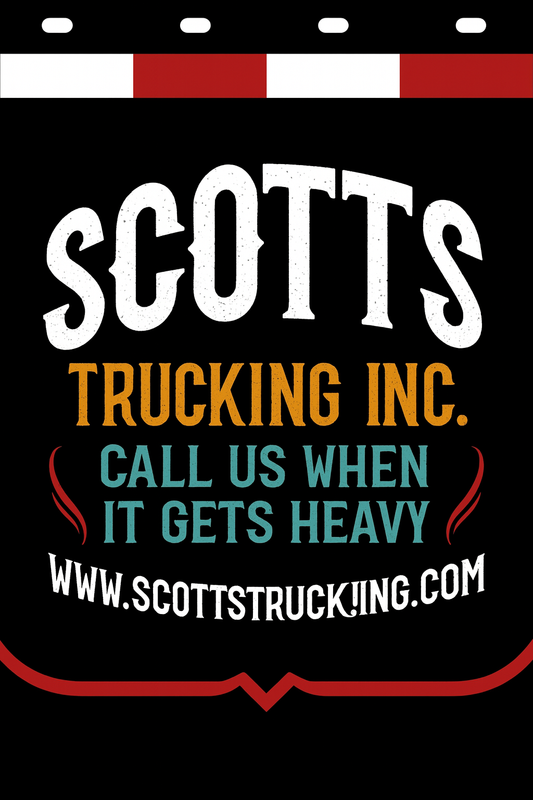 Custom Two-Color Semi-Truck, Work Truck, Box Truck Mud Flaps | Create Your Own Mud Flaps | Add Your Own Logo Or Text | Custom Mud Flap Template Designs | Mud Flaps For Compliance & Business Growth