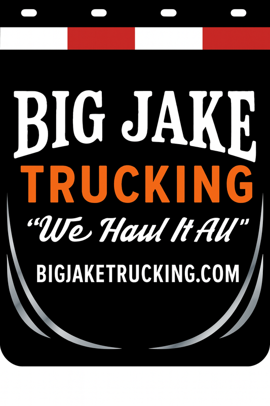 Custom Two-Color Semi-Truck, Work Truck, Box Truck Mud Flaps | Create Your Own Mud Flaps | Add Your Own Logo Or Text | Custom Mud Flap Template Designs | Mud Flaps For Compliance & Business Growth