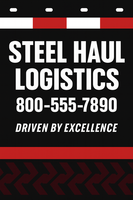 Custom Two-Color Semi-Truck, Work Truck, Box Truck Mud Flaps | Create Your Own Mud Flaps | Add Your Own Logo Or Text | Custom Mud Flap Template Designs | Mud Flaps For Compliance & Business Growth