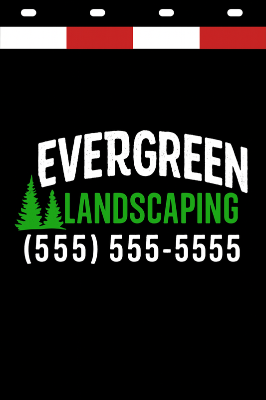 Custom Two-Color Semi-Truck, Work Truck, Box Truck Mud Flaps | Create Your Own Mud Flaps | Add Your Own Logo Or Text | Custom Mud Flap Template Designs | Mud Flaps For Compliance & Business Growth