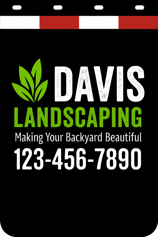 Custom Two-Color Semi-Truck, Work Truck, Box Truck Mud Flaps | Create Your Own Mud Flaps | Add Your Own Logo Or Text | Custom Mud Flap Template Designs | Mud Flaps For Compliance & Business Growth