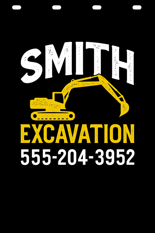 Custom Two-Color Semi-Truck, Work Truck, Box Truck Mud Flaps | Create Your Own Mud Flaps | Add Your Own Logo Or Text | Custom Mud Flap Template Designs | Mud Flaps For Compliance & Business Growth