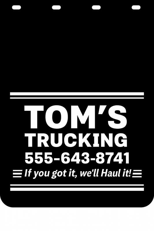 Custom Semi-Truck, Work Truck, Box Truck Mud Flap | Create Your Own Mud Flaps | Add Your Own Logo Or Text | Custom Mud Flap Template Designs v25