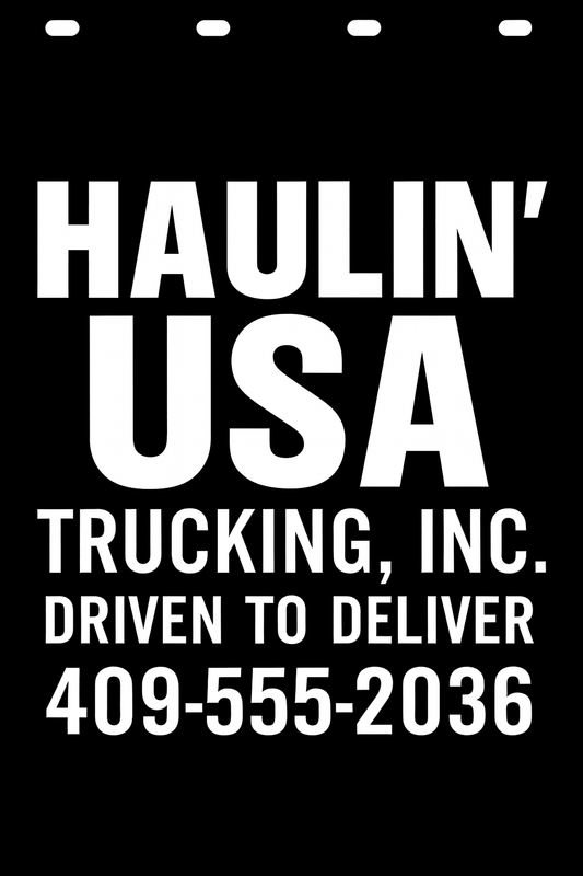 Custom Semi-Truck, Work Truck, Box Truck Mud Flap | Create Your Own Mud Flaps | Add Your Own Logo Or Text | Custom Mud Flap Template Designs v24