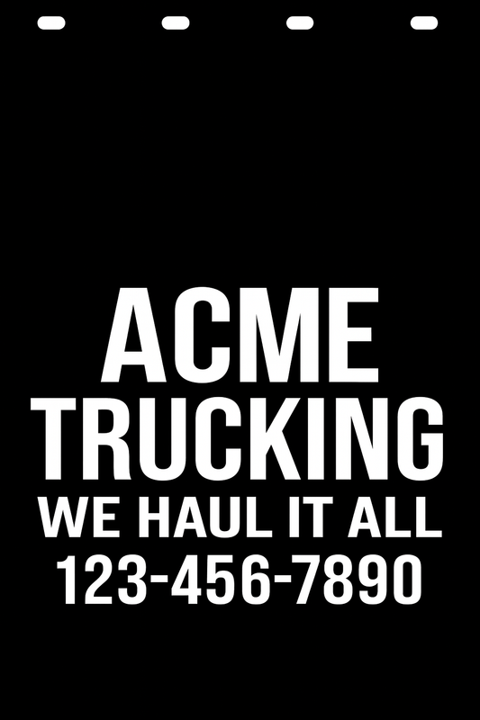 Custom Semi-Truck, Work Truck, Box Truck Mud Flap | Create Your Own Mud Flaps | Add Your Own Logo Or Text | Custom Mud Flap Template Designs v23