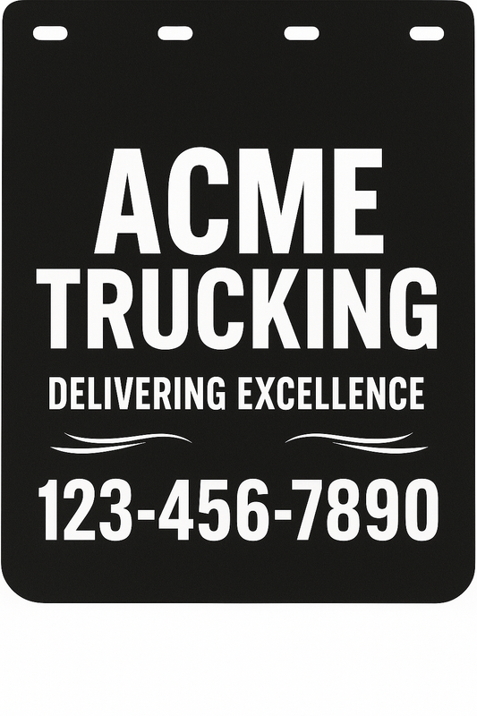 Custom Semi-Truck, Work Truck, Box Truck Mud Flap | Create Your Own Mud Flaps | Add Your Own Logo Or Text | Custom Mud Flap Template Designs v109