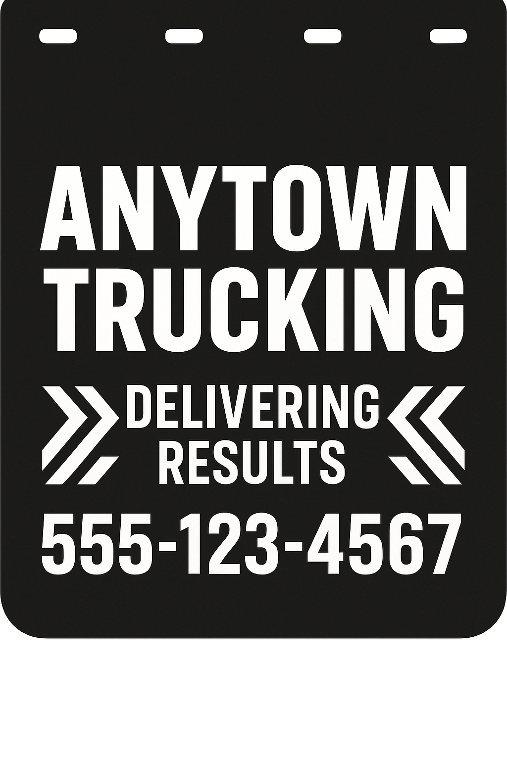 Custom Semi-Truck, Work Truck, Box Truck Mud Flap | Create Your Own Mud Flaps | Add Your Own Logo Or Text | Custom Mud Flap Template Designs v103