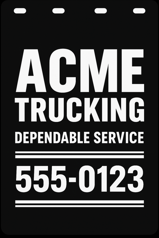 Custom Semi-Truck, Work Truck, Box Truck Mud Flap | Create Your Own Mud Flaps | Add Your Own Logo Or Text | Custom Mud Flap Template Designs v101