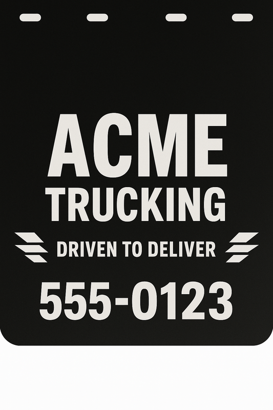 Custom Semi-Truck, Work Truck, Box Truck Mud Flap | Create Your Own Mud Flaps | Add Your Own Logo Or Text | Custom Mud Flap Template Designs v99