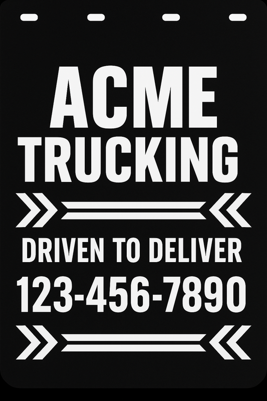 Custom Semi-Truck, Work Truck, Box Truck Mud Flap | Create Your Own Mud Flaps | Add Your Own Logo Or Text | Custom Mud Flap Template Designs v98