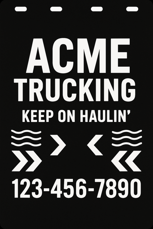 Custom Semi-Truck, Work Truck, Box Truck Mud Flap | Create Your Own Mud Flaps | Add Your Own Logo Or Text | Custom Mud Flap Template Designs v97