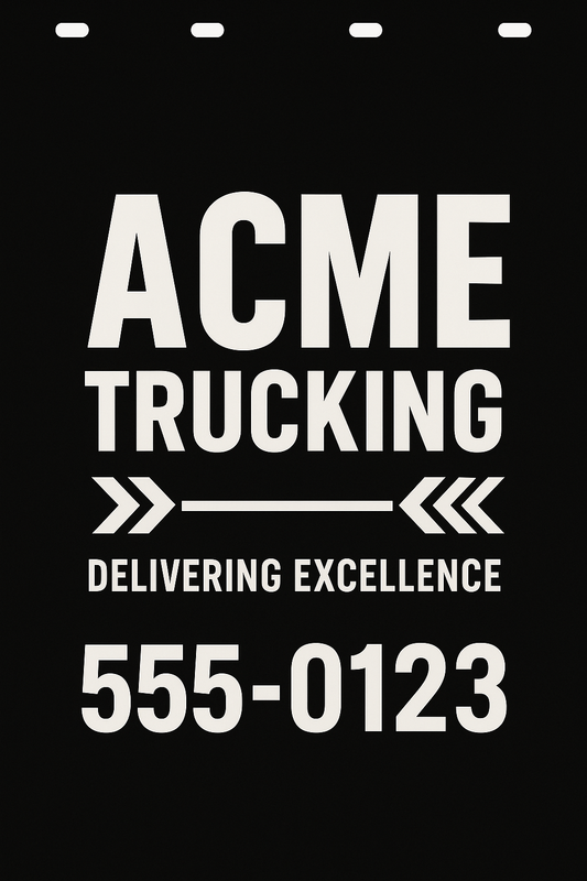 Custom Semi-Truck, Work Truck, Box Truck Mud Flap | Create Your Own Mud Flaps | Add Your Own Logo Or Text | Custom Mud Flap Template Designs v93