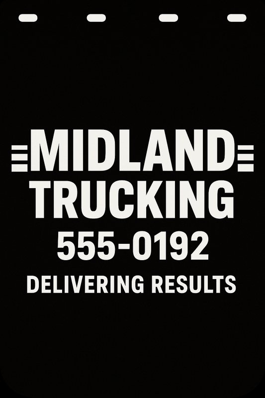 Custom Semi-Truck, Work Truck, Box Truck Mud Flap | Create Your Own Mud Flaps | Add Your Own Logo Or Text | Custom Mud Flap Template Designs v91