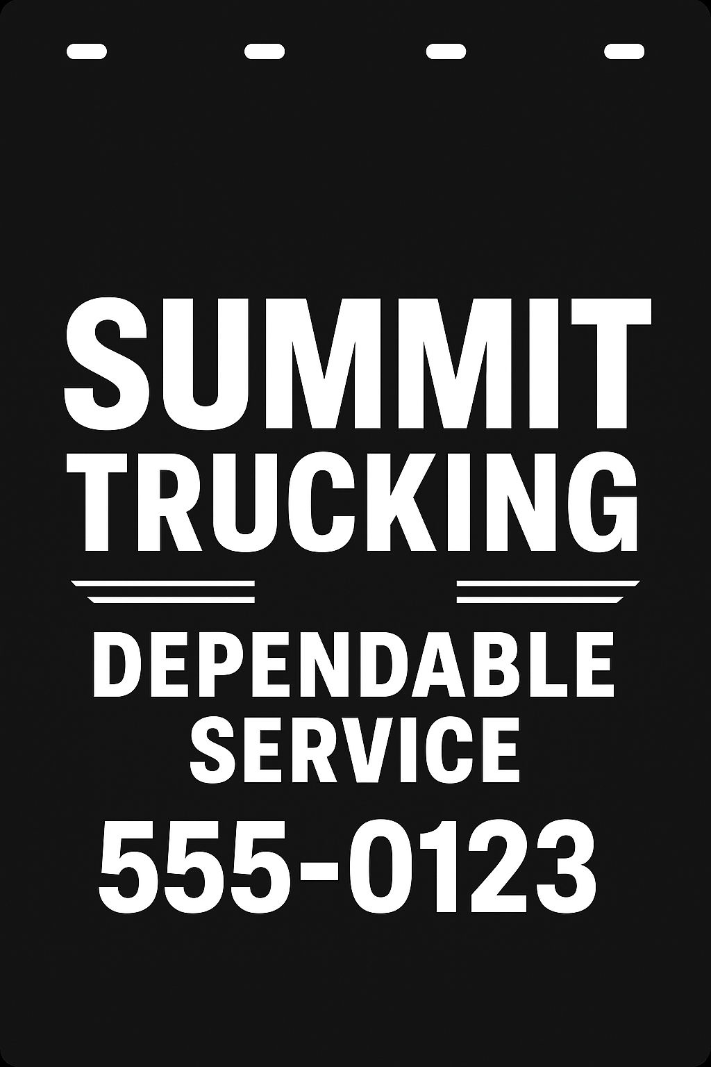 Custom Semi-Truck, Work Truck, Box Truck Mud Flap | Create Your Own Mud Flaps | Add Your Own Logo Or Text | Custom Mud Flap Template Designs v88