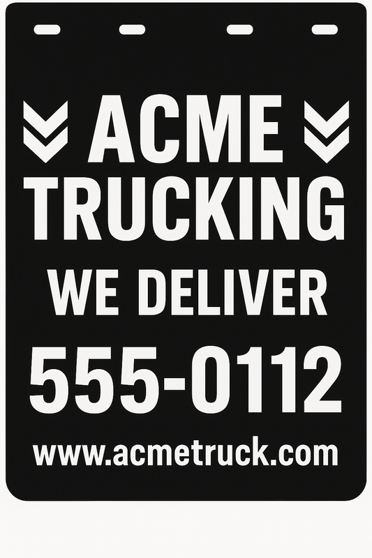 Custom Semi-Truck, Work Truck, Box Truck Mud Flap | Create Your Own Mud Flaps | Add Your Own Logo Or Text | Custom Mud Flap Template Designs v81