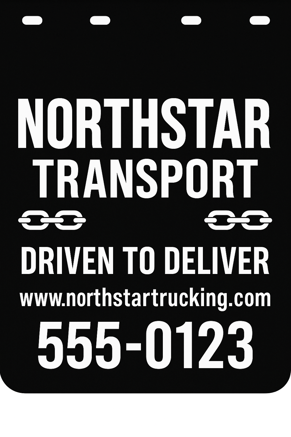 Custom Semi-Truck, Work Truck, Box Truck Mud Flap | Create Your Own Mud Flaps | Add Your Own Logo Or Text | Custom Mud Flap Template Designs v57