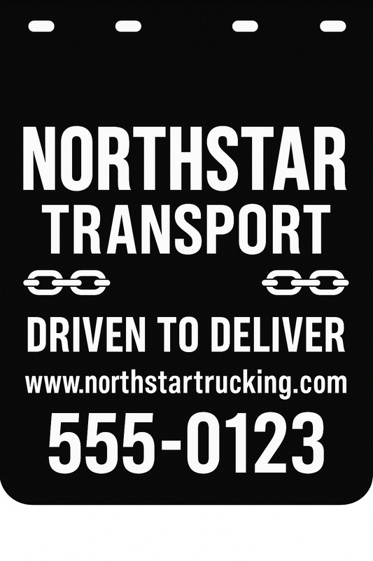 Custom Semi-Truck, Work Truck, Box Truck Mud Flap | Create Your Own Mud Flaps | Add Your Own Logo Or Text | Custom Mud Flap Template Designs v57