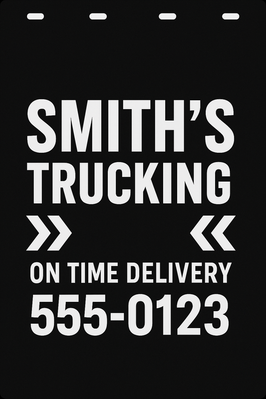 Custom Semi-Truck, Work Truck, Box Truck Mud Flap | Create Your Own Mud Flaps | Add Your Own Logo Or Text | Custom Mud Flap Template Designs v54