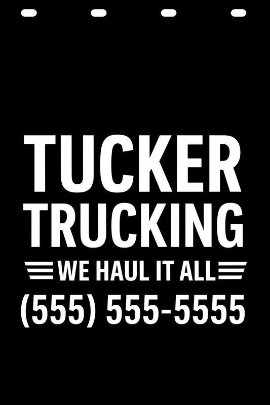 Custom Semi-Truck, Work Truck, Box Truck Mud Flap | Create Your Own Mud Flaps | Add Your Own Logo Or Text | Custom Mud Flap Template Designs v134