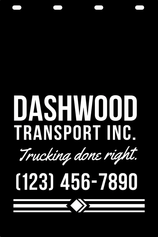Custom Semi-Truck, Work Truck, Box Truck Mud Flap | Create Your Own Mud Flaps | Add Your Own Logo Or Text | Custom Mud Flap Template Designs v153