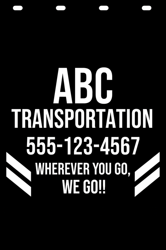 Custom Semi-Truck, Work Truck, Box Truck Mud Flap | Create Your Own Mud Flaps | Add Your Own Logo Or Text | Custom Mud Flap Template Designs v182