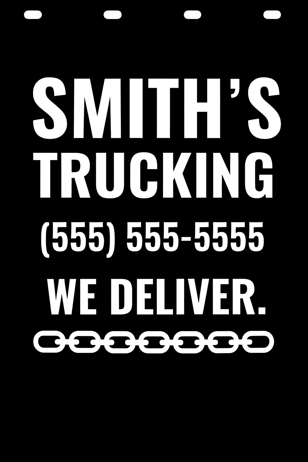 Custom Semi-Truck, Work Truck, Box Truck Mud Flap | Create Your Own Mud Flaps | Add Your Own Logo Or Text | Custom Mud Flap Template Designs v198