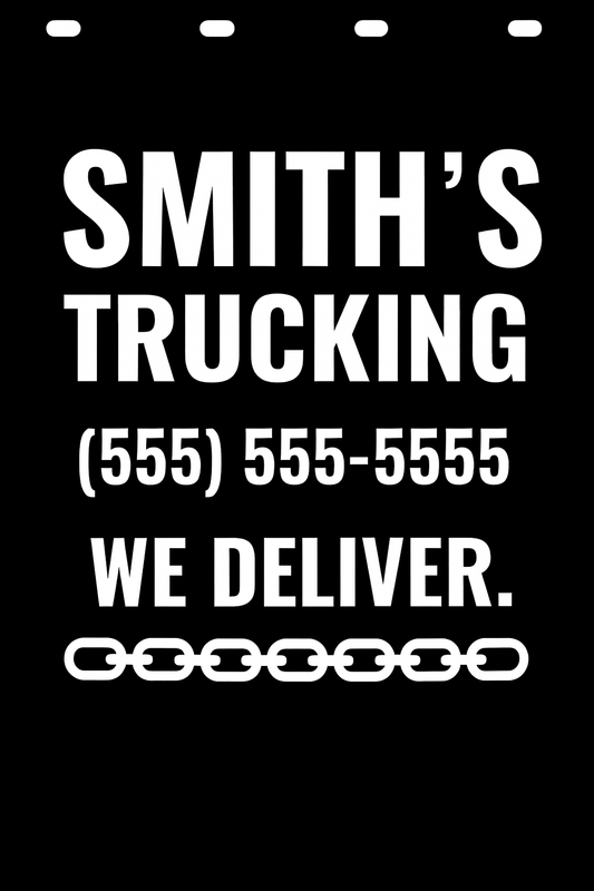 Custom Semi-Truck, Work Truck, Box Truck Mud Flap | Create Your Own Mud Flaps | Add Your Own Logo Or Text | Custom Mud Flap Template Designs v198