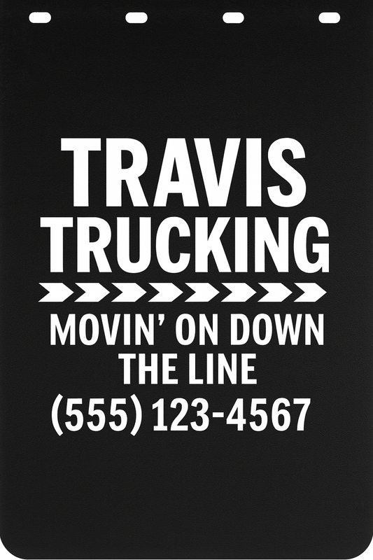 Custom Semi-Truck, Work Truck, Box Truck Mud Flap | Create Your Own Mud Flaps | Add Your Own Logo Or Text | Custom Mud Flap Template Designs v229