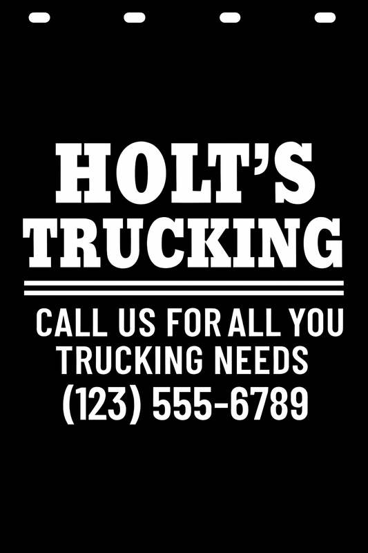Custom Semi-Truck, Work Truck, Box Truck Mud Flap | Create Your Own Mud Flaps | Add Your Own Logo Or Text | Custom Mud Flap Template Designs v254