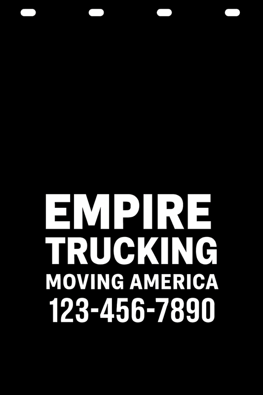 Custom Semi-Truck, Work Truck, Box Truck Mud Flap | Create Your Own Mud Flaps | Add Your Own Logo Or Text | Custom Mud Flap Template Designs v272