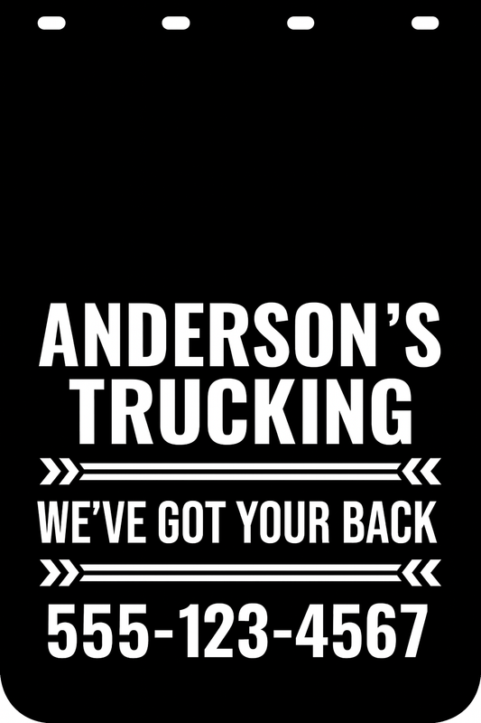 Custom Semi-Truck, Work Truck, Box Truck Mud Flap | Create Your Own Mud Flaps | Add Your Own Logo Or Text | Custom Mud Flap Template Designs v278