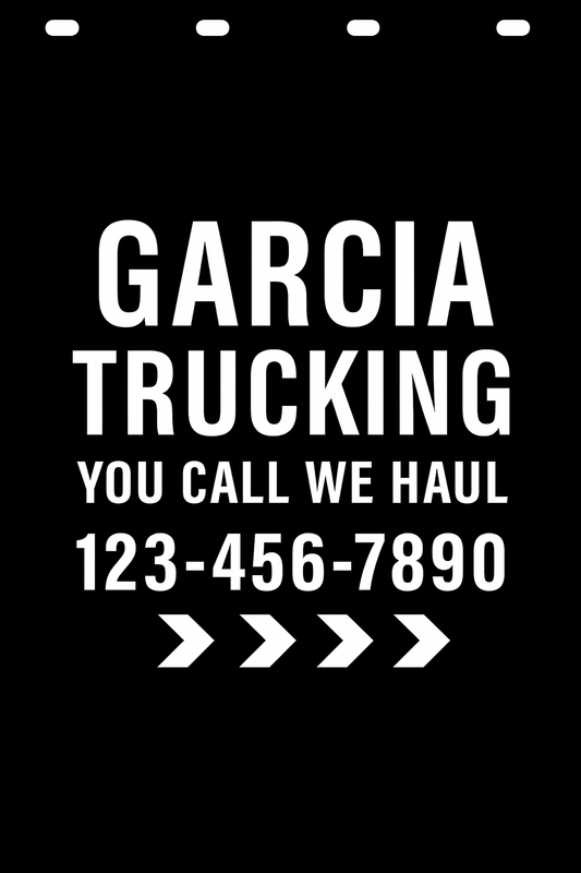 Custom Semi-Truck, Work Truck, Box Truck Mud Flap | Create Your Own Mud Flaps | Add Your Own Logo Or Text | Custom Mud Flap Template Designs v278