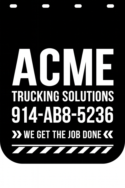 Custom Semi-Truck, Work Truck, Box Truck Mud Flap | Create Your Own Mud Flaps | Add Your Own Logo Or Text | Custom Mud Flap Template Designs v278