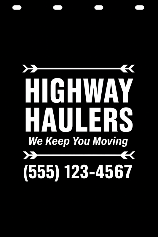 Custom Semi-Truck, Work Truck, Box Truck Mud Flap | Create Your Own Mud Flaps | Add Your Own Logo Or Text | Custom Mud Flap Template Designs v278