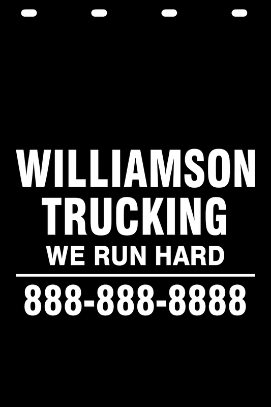 Custom Semi-Truck, Work Truck, Box Truck Mud Flap | Create Your Own Mud Flaps | Add Your Own Logo Or Text | Custom Mud Flap Template Designs v278