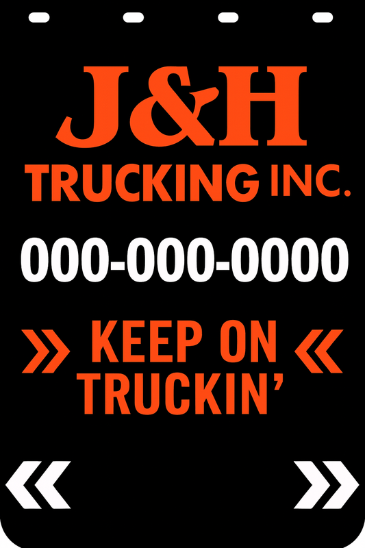 Custom Two-Color Semi-Truck, Work Truck, Box Truck Mud Flap | Create Your Own Mud Flaps | Add Your Own Logo Or Text | Custom Mud Flap Template Designs v278
