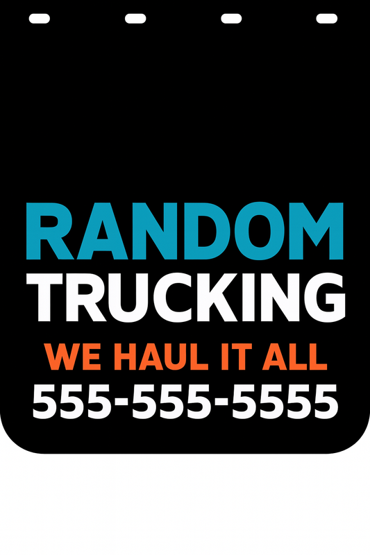 Custom Two-Color Semi-Truck, Work Truck, Box Truck Mud Flap | Create Your Own Mud Flaps | Add Your Own Logo Or Text | Custom Mud Flap Template Designs v278
