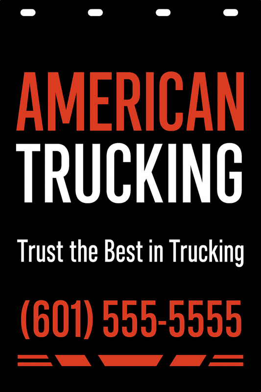 Custom Two-Color Semi-Truck, Work Truck, Box Truck Mud Flap | Create Your Own Mud Flaps | Add Your Own Logo Or Text | Custom Mud Flap Template Designs v278