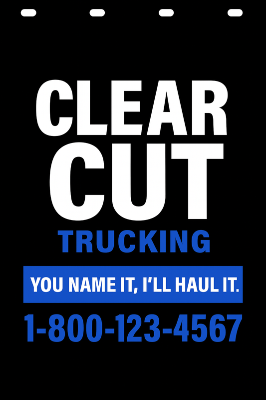 Custom Two-Color Semi-Truck, Work Truck, Box Truck Mud Flap | Create Your Own Mud Flaps | Add Your Own Logo Or Text | Custom Mud Flap Template Designs v278