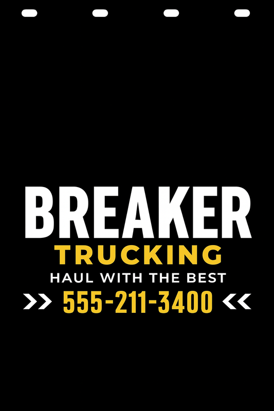 Custom Two-Color Semi-Truck, Work Truck, Box Truck Mud Flap | Create Your Own Mud Flaps | Add Your Own Logo Or Text | Custom Mud Flap Template Designs v278