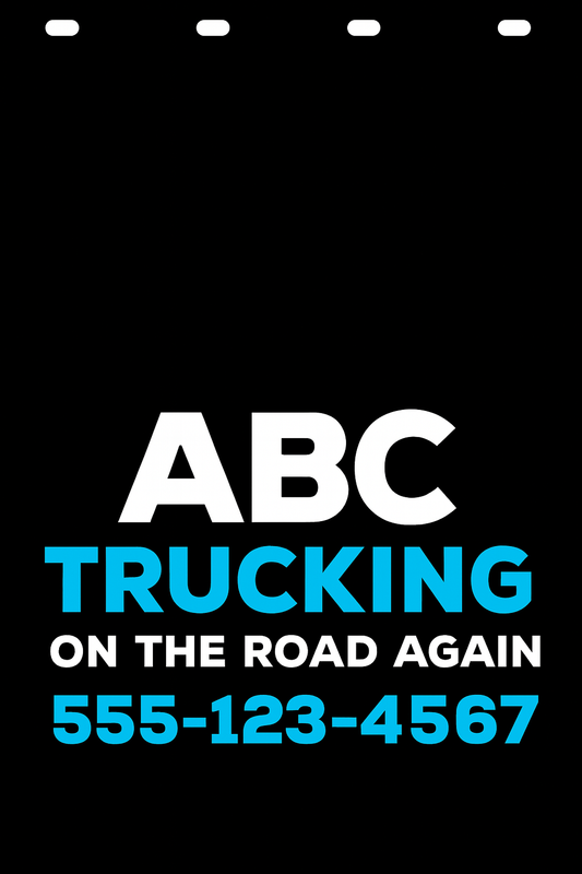 Custom Two-Color Semi-Truck, Work Truck, Box Truck Mud Flap | Create Your Own Mud Flaps | Add Your Own Logo Or Text | Custom Mud Flap Template Designs v278
