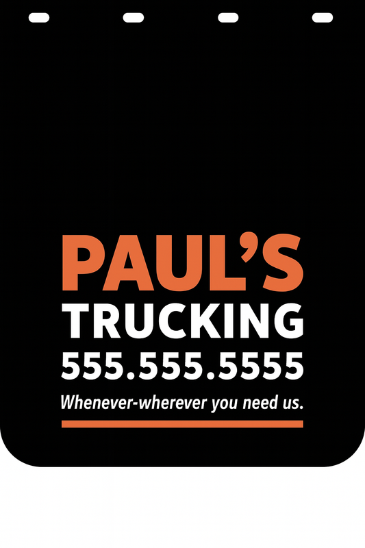 Custom Two-Color Semi-Truck, Work Truck, Box Truck Mud Flap | Create Your Own Mud Flaps | Add Your Own Logo Or Text | Custom Mud Flap Template Designs v278