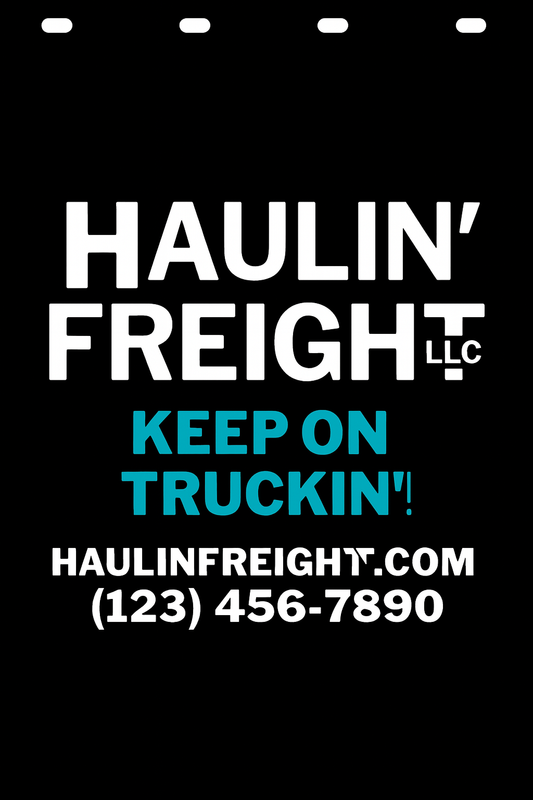 Custom Two-Color Semi-Truck, Work Truck, Box Truck Mud Flap | Create Your Own Mud Flaps | Add Your Own Logo Or Text | Custom Mud Flap Template Designs v278