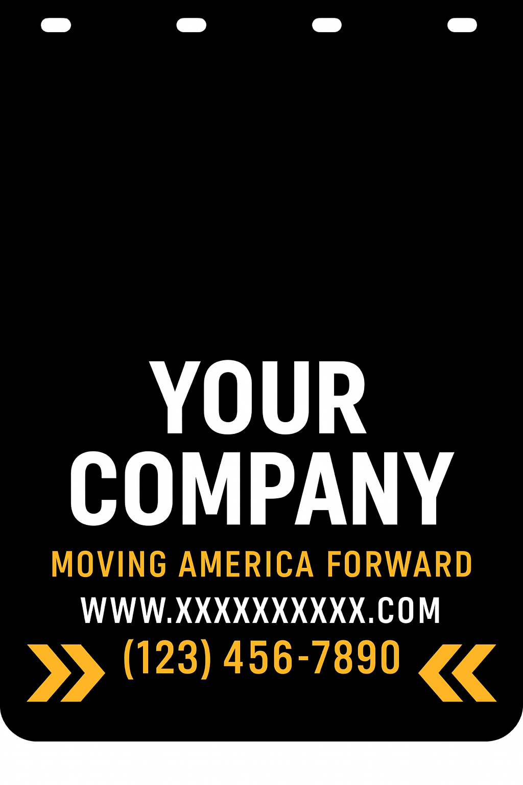 Custom Two-Color Semi-Truck, Work Truck, Box Truck Mud Flap | Create Your Own Mud Flaps | Add Your Own Logo Or Text | Custom Mud Flap Template Designs v278