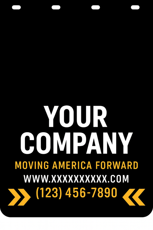 Custom Two-Color Semi-Truck, Work Truck, Box Truck Mud Flap | Create Your Own Mud Flaps | Add Your Own Logo Or Text | Custom Mud Flap Template Designs v278