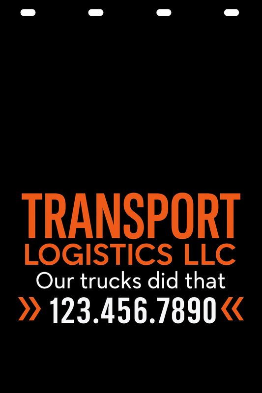 Custom Two-Color Semi-Truck, Work Truck, Box Truck Mud Flap | Create Your Own Mud Flaps | Add Your Own Logo Or Text | Custom Mud Flap Template Designs v278