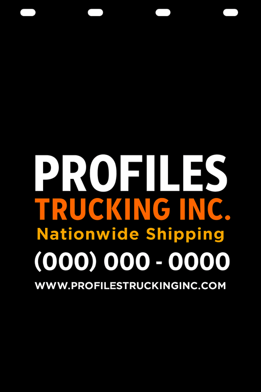 Custom Two-Color Semi-Truck, Work Truck, Box Truck Mud Flap | Create Your Own Mud Flaps | Add Your Own Logo Or Text | Custom Mud Flap Template Designs v278